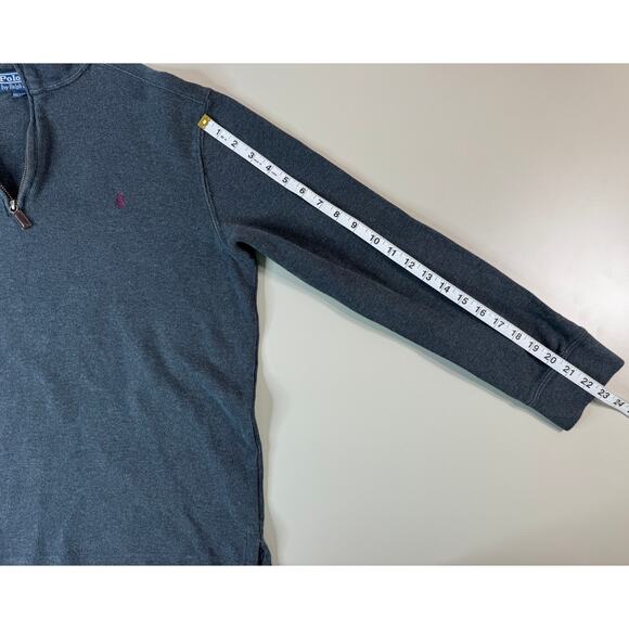 VTG Polo Ralph Lauren Men’s Medium 1/4 Zip Pullover Sweater Grey Mariana Islands - Picture 10 of 11